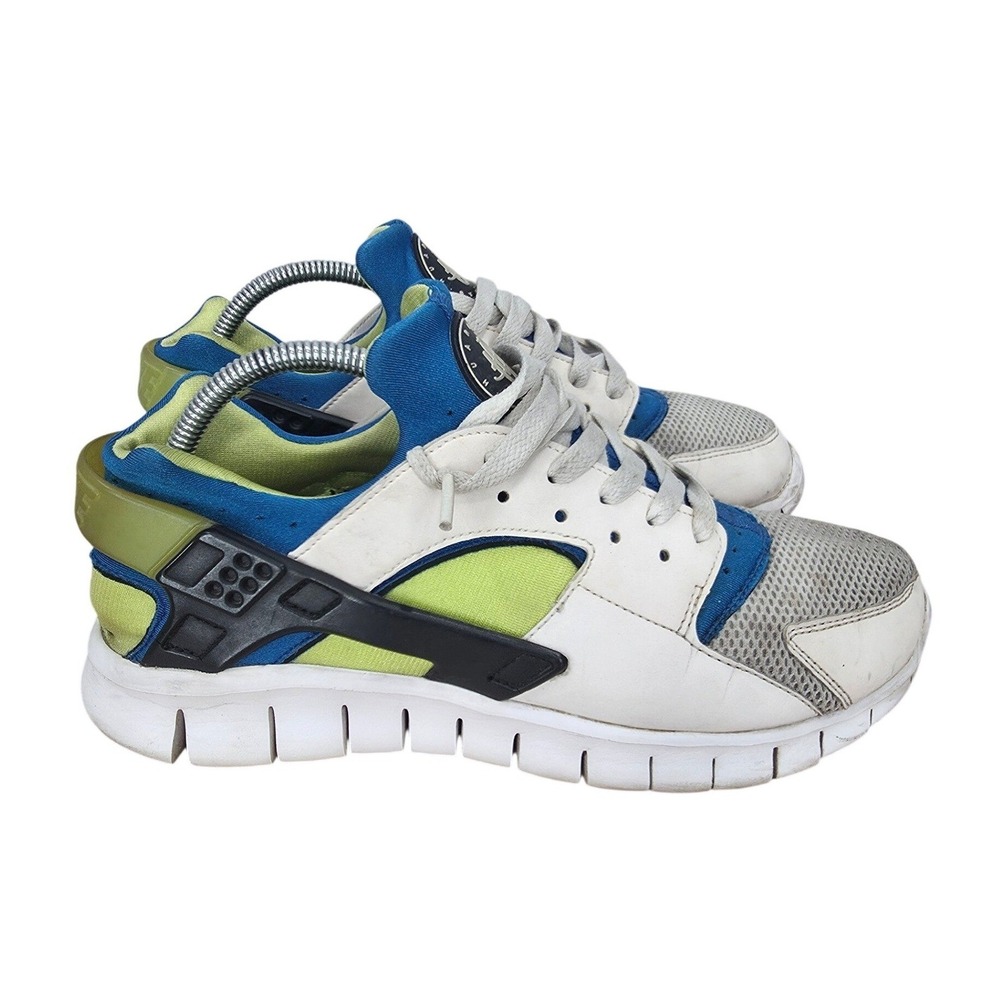 Nike Huarache Free Run Running Shoes Mens 9 White Soar Cyber Sneaker 510801-101